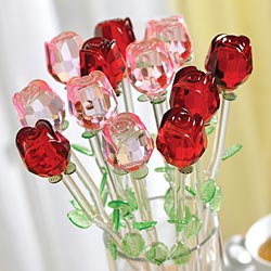 Handmade Glass Eternity Roses